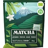 NaturaleBio Japanese Matcha Premium Bio Powder L-Theanine | 1 kg. Premium First and Second Harvest Matcha with Antioxidants f