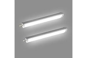 Glirowy 2 Pack 2FT LED Batten Light, LED IP65 Waterproof Tube Light Ceiling Surface Mounted Light 20W 6000K Cool White for Office Warehouse Garage Tunnel