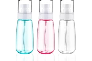 Fine Mist Spray Bottle 3.4oz/ 100ml Empty Cosmetic Refillable Travel Containers Plastic Hair Spray Bottle Sprayer for Perfume Skincare Makeup Lotion (3color)