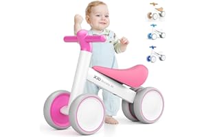 XJD Draisienne Bébé 1 2 an - Jouet pour Enfants 1 2 Ans - Mini avec 4 Roues - Velo pour Tout-Petits - sans pédales - Première Roue pour Cadeau (Rose)