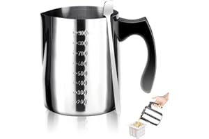 Staranry 900 ml Kerzenwachs Schmelztopf, Kerzen Schmelztopf mit Löffel, Edelstahl Kerzenherstellung Topf, Wachs Schmelztopf mit Graduierung für Kerzen, Butter, Käse, Schokolade, Seifenherstellung