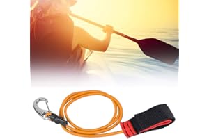 AYNEFY Elastic Kayak Paddle Leash for Canoe Fishing Safety Rope with Carabiner Replacement Paddle Lanyard Boating Surfing 40.6x1.0x1.9inch