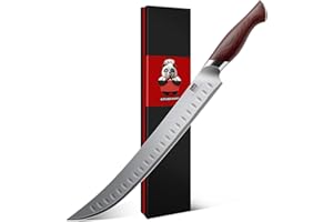 SHAN ZU Cuchillo Jamonero 30 cm, Japoneses Machete Grande para Jamón, Carne y Barbacoa, Cuchillo Carnicero con Hoja Acero Inoxidable de Alto Carbono 10Cr15Mov y Mango Ergonómico de Madera de Pakka