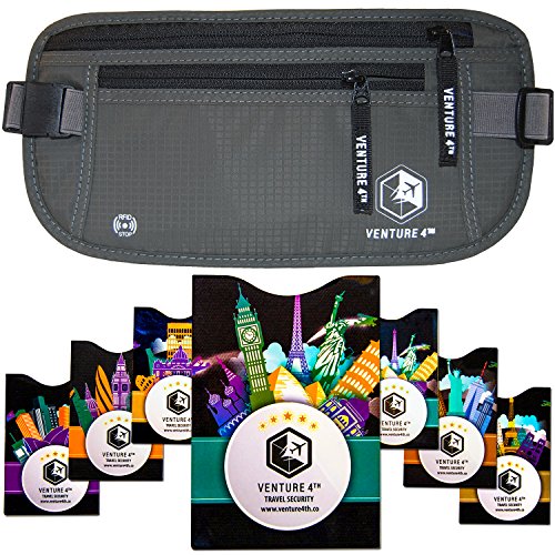 Money Belt For Travel Rfid Safe Hidden Waist Stash By Venture 4th - money belt for travel rfid safe hidden waist stash by venture 4th grey rfid sleeves buy online in oman misc products in oman see prices