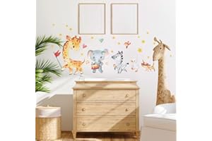 Kina - EcoTessuto Adesivo | Riposizionabile | Ecologico Anallergico | Giungla | Effetto Carezza | Adesivi Murali Bambino | R00596 | Decorazione Murale Cameretta | Asilo Nido | 100x30 cm