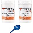Young's Multi Purpose Dried Active Yeast & Yeast Nutrient 2 Pack With Serving Spoon | Perfect For Homemade Wine & Cider Making | 2x 100g Tubs & 1/2 tsp (2.5ml) Serving