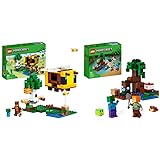 LEGO 21241 Minecraft Das Bienenhäuschen, Farm-Spielzeug mit baubarem Haus & 21240 Minecraft Das Sumpfabenteuer Set, Spielzeug