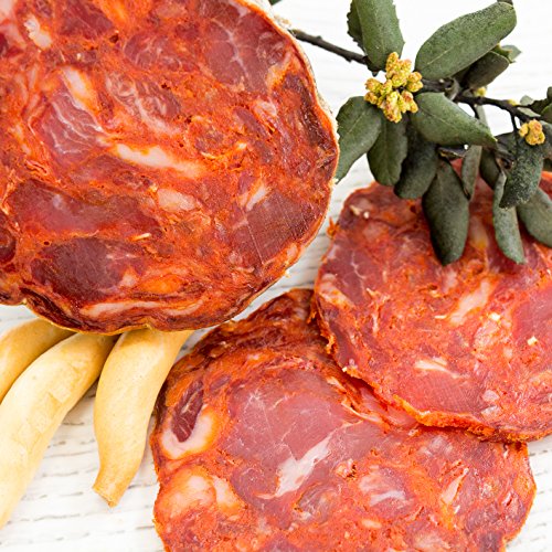 Preisvergleich Produktbild Morcón IBÉRICO. handgefertigt Iberischen Schwein Fleisch, traditionelles Heil und Vakuumverpackung für eine bessere Konservierung. Grob gehackt. Gewicht ca. 1-1,2 kg