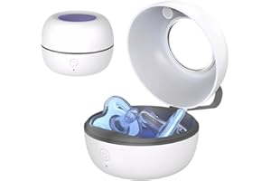 tlidfgeo Dummy UV Steriliser, Dummy Steriliser Portable Kills 99% of Germs in 3 Mins by 4 UV Lights, Type-C Rechargeable, Baby Pacifier Steriliser On The Go