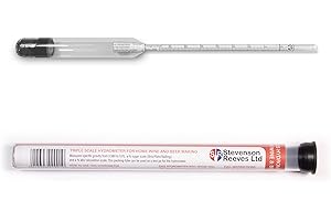Stevenson Reeves Triple Scale Hydrometer (S1310) - For Home Brewing And Winemaking, Glass, Specific Gravity 0.990 to 1.170