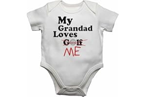 2Personal Little Ratbag Unisex Baby Bodysuit Vest - 100% Cotton Funny Baby Clothes - Short Sleeves Boy & Girl Baby Grows Clothing Suit - My Family Loves Me not Golf - White