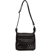 Women's Washing Leather Shoulder Bag Multi-Compartment Eyed Mother Women's Bag Cross Hanger Cross Hanger