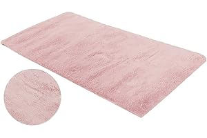DEMONA TAPPETO SALOTTO SOGGIORNO MODERMO PELO LUNGO 3 CM MORBIDO SHAGGY TAPPETI CAMERA DA LETTO CAMERETTA SCENDILETTO VARI COLORI E FORME (50X80, Rosa)
