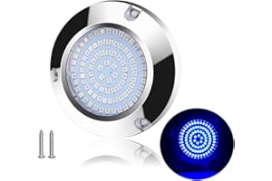 KOVNISE LED Underwater Light for Boats 316 Stainless Steel Boat Transom Mount Light, Waterproof LED Lights/Marine Lights 10-30V，for Stern Interior Navigation Deck Courtesy Night Fishing (Blue)