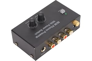DPOFIRS Préampli pour Platine Vinyle PP500P, Mini Préamplificateur Phonographe Stéréo Audio électronique, Sortie D'entrée , Préamplificateur pour Platines Tourne-disques