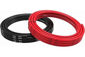 TUOFENG 3.3mm² Silicone Wire 10 Meter [5 m Black and 5 m Red] 12 AWG Electrical Wire Hook Up Wire Cable Soft and Flexible of Tinned Copper Wire High Temperature Resistance