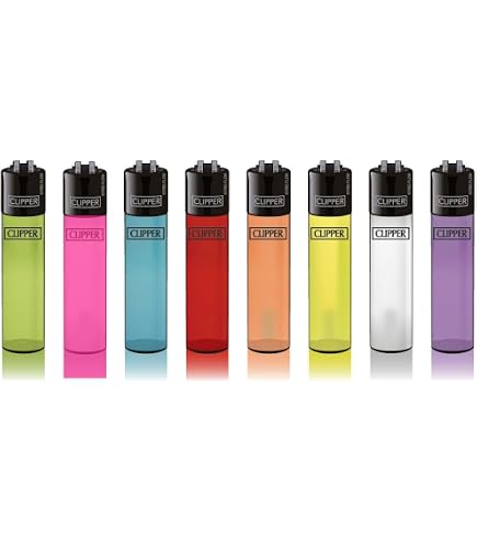 Clipper Set Da 4 Accendini Metallic Fluo - Ricaricabili, Pietra Sostituibile - Qualità Resistente