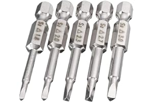 Mesee Set di 5 Punte per Cacciavite a Testa Triangolare da 50mm Punte Cacciaviti Triangolari Magnetiche con 6,35mm Gambo Esagonale in Acciaio S2 Punte Cacciavite Triangolare 1,8/2,0/2,3/2,7/3,0mm