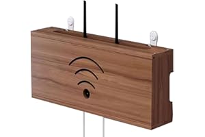 HFGHGDF Caja Router WiFi para Pared, Estante de Almacenamiento de Router Madera, Soporte Router Pared Organizador de Cable, Caja Ocultar Router WiFi(Brown)