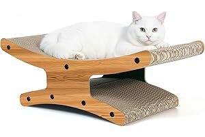 Junhonsion Cat Scratcher Bed, Dual-Sided Cardboard Scratchers for Indoor Cats - Scratching Board & Sturdy Cat Lounger Hammock Chair Furniture