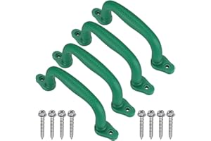 Dolibest 4pcs Poignées de Sécurité, 18cm Solides Poignées de Main pour Grimper sur Le Cadre de Jeu/la Balançoire/Maison de Jeu/Les Barres de Singe d'intérieur/d'extérieur et Les Accessoires, Vert