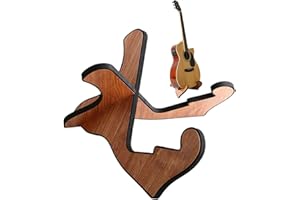 Hniuyun Universal Wooden Guitar Stand, Portable String Instrument Holder with Foam Edges for Acoustic Classical Bass Guitars (model 1)