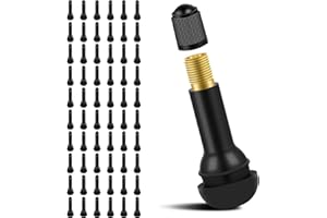 ACIELANNA 60 Piezas Válvula de Coche Neumático TR414, Válvulas de Goma Snap-In, Válvula Coche Tubeless para Automóviles, Motocicletas, Vehículos Todoterreno, Bicicletas