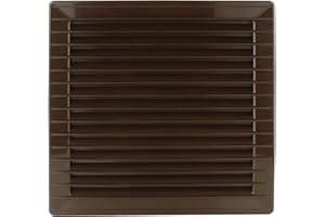MKK Lüftungsgitter eckig Ø 100 120 125 150 mm Abluftgitter Lamellengitter Insektenschutz Kunststoff Ø 100 mm braun
