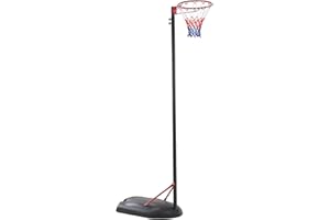 Bee-Ball Netball Post - Portable and Adjustable Stand and Net Set Suitable for Training Adults and Children - Full Size Regulation Hoop Height and Size