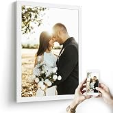 Nacnic Personalised Picture with Your Photo | Framed Print with White Wooden Frame | A4 or A3 Size | Digital Print on 250 GR