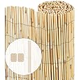 VOUNOT Natural Peeled Reed Fence 100x300cm Privacy Screen Roll with Fixing Clips Garden Panel Fence for Outdoor Garden Patio Balcony Wind/Sun Protection