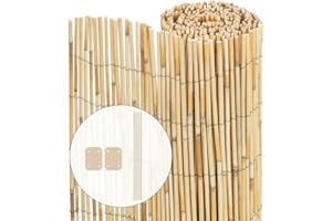 vounot Naturligt vasspudel 100 x 300 cm, rullvy bris med fästanordningar, skydd mot blickar, dekorativt utomhusstaket för trädgård, terrass och balkong