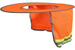 TOP TIE TOPTIE Visiera Parasole per Elmetto Protettivo, Parasole a Tesa Intera con Collo in rete con Visiera per Elmetti Protettivi, Visiera protettiva Alta Visibilità e riflettente