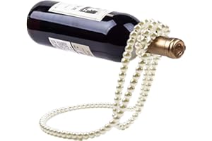 BENARES Weinflaschenhalter | Weinpräsentationsständer Mit Perlenketten | Perlenkette Flaschenhalter | Kreativer Flaschenregal Seil Weinflaschen Organizer Halter | Geschenk Für Weinliebhaber, 27x17x17cm