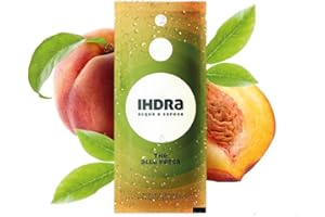 IHDRA - 100 Bustine Insaporitore Acqua Senza Zucchero - 100% Naturale, Senza Glutine, Con Estratti di Frutta e Piante | Bustina Da 1,6g x 0,5L | Insaporitore Acqua Dal Gusto IRRESISTIBILE, Thè Pesca