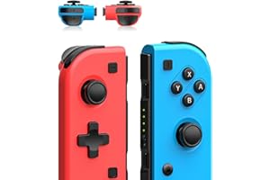 Vinkarpe Switch Controller, Wireless Gamepad mit Aufwachfunktion/6-Axis Gyroskpo/Dual Motor/Screenshot für Switch/Switch OLED/Lite - Blau und Rot