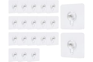 YoniYa 20 Piezas Ganchos Autoadhesivos Transparentes, Gancho Autoadhesivo para Cuadros sin taladrar para Baño Cocina para colgar cuadros, Fotografías, pósteres