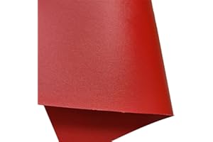 XHT 30x135cm Double Sided Faux Leather 1.7mm Thick Plain PU Leather Roll for Key Chain Belt Jewelry Making (Red)