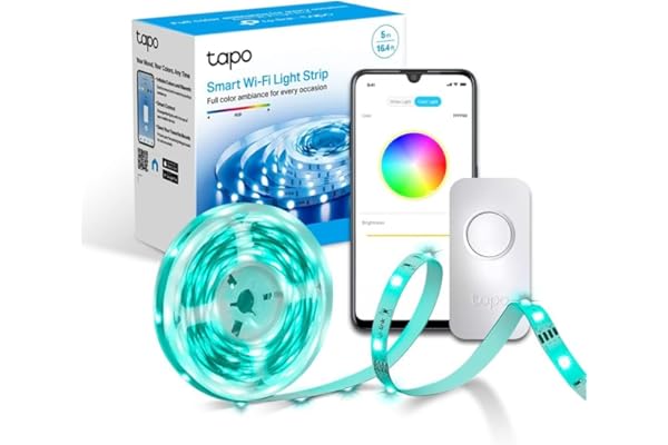 Tapo L900-5 - Tira LED Inteligente WiFi, Multicolor RGB, Control App/Voz | Regulable. 16M de Colores. Efectos de Luz. No Requiere Hub. Cortable a Medida. Control por Voz (Alexa/Google) y App Tapo.
