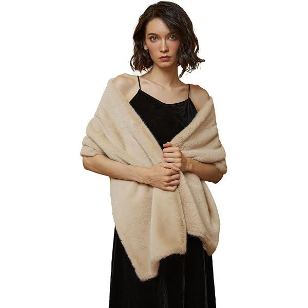 Étole En Fourrure De Lapin Véritable Pour Femme - Triangle Chaud Pour Mariage, Soirée, Cérémonie - Buste Ajustable Jusqu'à 100 Cm