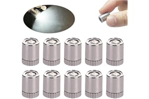 HFINGAQEX 10 pcs Mini Electric Lights,Mini led Lights for Dollhouse,Mini Lights for Hand Craft,Cordless Miniature LED Lights,Mini Lights for DIY Miniature Lights for Toy Brick Building Blocks(White)