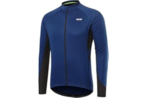 ARSUXEO Męska koszulka kolarska z długim rękawem i 3 głębokimi kieszeniami 6030