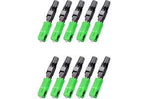 Guakiili Connecteur de fibre optique SC-APC 10 pièces, connecteur rapide de fil en cuir intégré FTTH, épisseuse à froid de fibre, longueur d'onde de fonctionnement : 1200 nm ~ 1600 nm