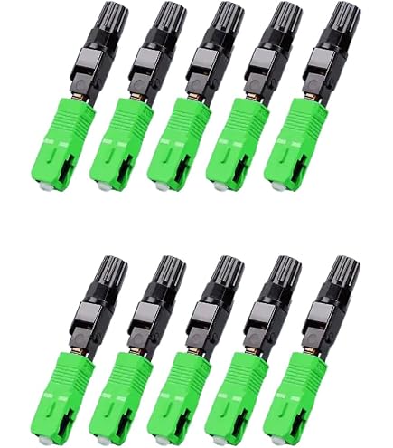 Telituny Connettore Rapido Fibra Ottica SC/APC - 100 Pezzi, FTTH, Senza Colla E Senza Lucidatura - Perdita ≤0,3 DB, Riflessione ≥50 DB - Temperatura -40°C A +85°C