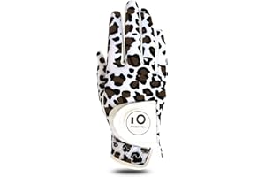 FINGER TEN Gants De Golf Femme Main Gauche Droite Motif imprimé poignée Marqueur De Balle Pack， Gant Durable Respirant Doux Taille S M L XL Sport