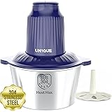 UN1QUE Electirc Chopper - 304 Stainless Steel Blades Food Processor with Egg Beater for Kitchen, One Touch Operation Meat Gri