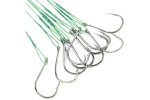 NESLOONP INTVN Pesca Anzuelos de Alto Carbono Anzuelos Ganchos de Pesca para Accesorios de Pesca para Agua Salada Agua Dulce Lagos Ríos Corrientes Longitud del Cable 20CM