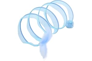 Moyubath Collapsible Cat Tunnel for Indoor Cats, Cat Tube Tunnel Pet Interactive Play Toy with Feather Sisal Ball Springs Exercise Toys for Kitten Small Animals