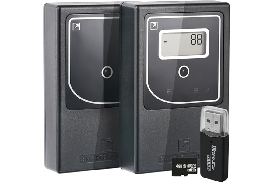 SmartCoounter Retail People Counter - Smart Traffic Counter, Hourly & Daily Statistics Door Counter for Retail, Data Storage, Battery Operated Visitor Counter, Easy Use & Install, Black