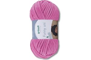 Frida's Wollhaus Gründl 100 g Funny Uni Chenillegarn Kuschelgarn Kindermode Polyester 25 Farben (10 | Fuchsia)